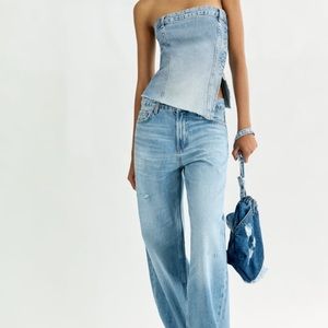 Zara - Mid rise TRF Wide Leg Baggy Jeans